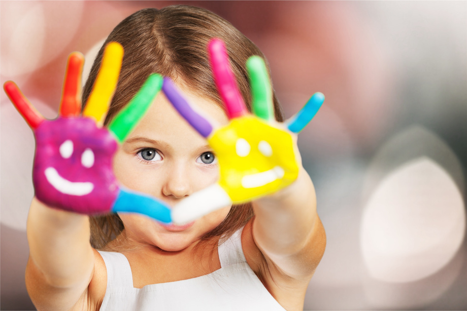 Little Girl with Painted Hands